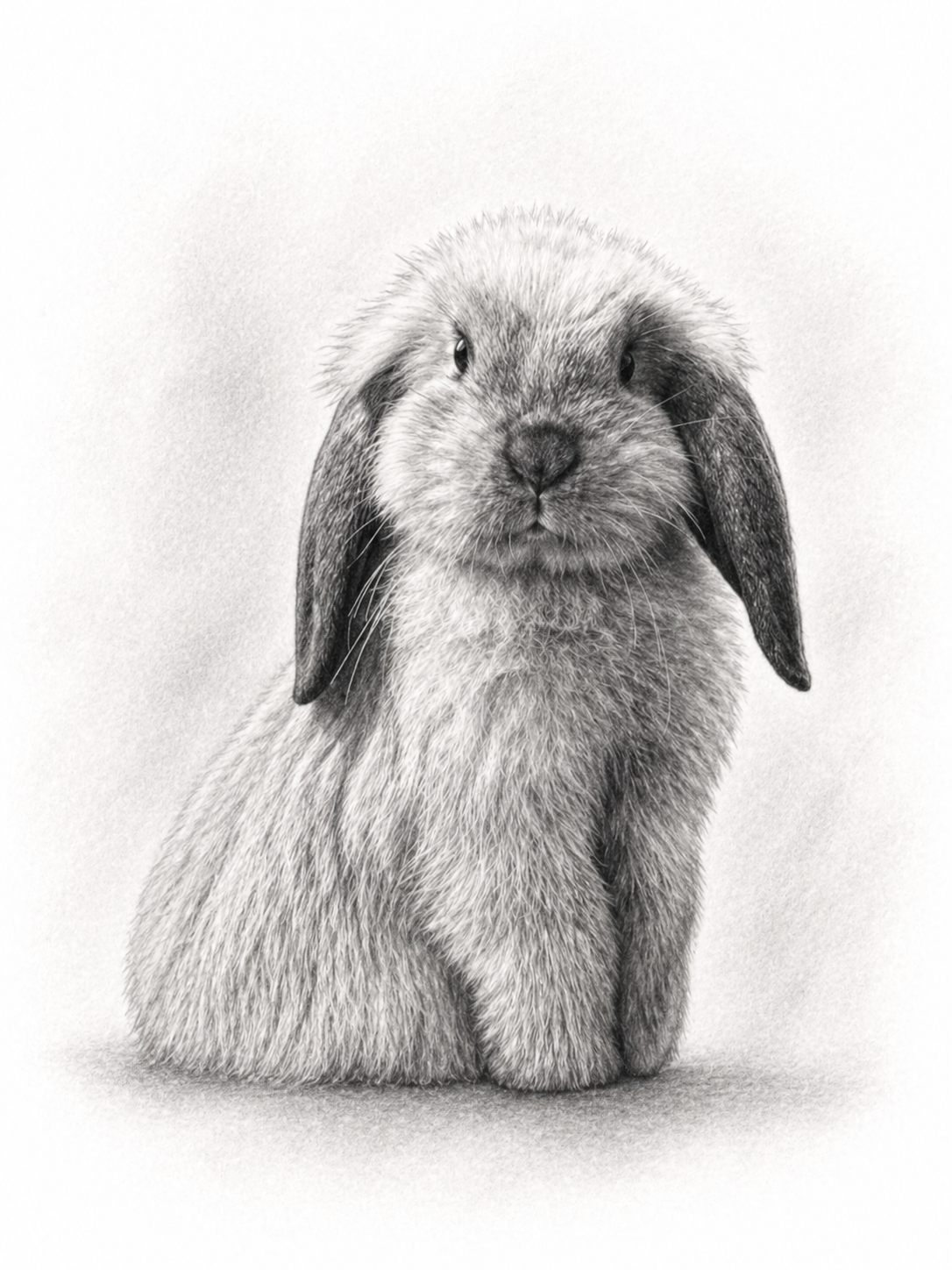 Cannelle - portrait au crayon noir et blanc